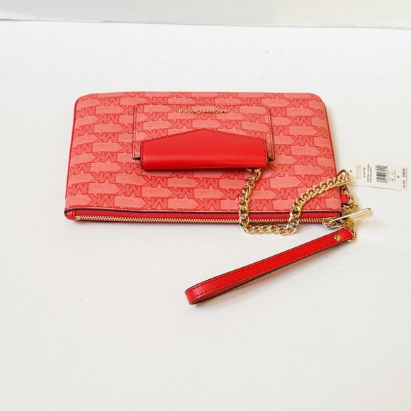 Michael Kors Jet Set Item Large 2 in 1 Card Case Wristlet Wallet MK Dark Sangria - Picture 3 of 15